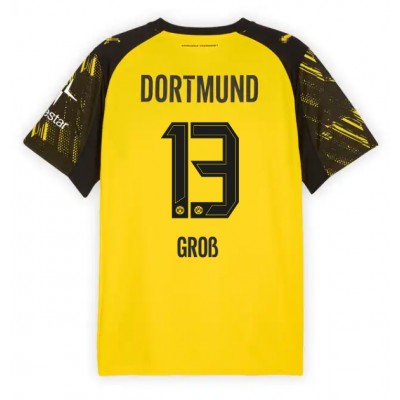 Moški Nogometni dresi Borussia Dortmund Pascal Gross #13 Domači 2025-26 Kratek Rokav Moški Nogometni dresi Borussia Dortmund Pascal Gross #13 Domači 2025-26 Kratek Rokav